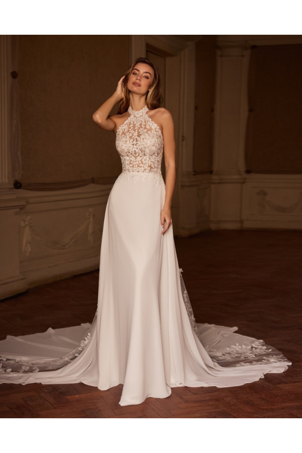 L'abito da sposa Romee, avorio, ampio, mikato Alberto Palatachi