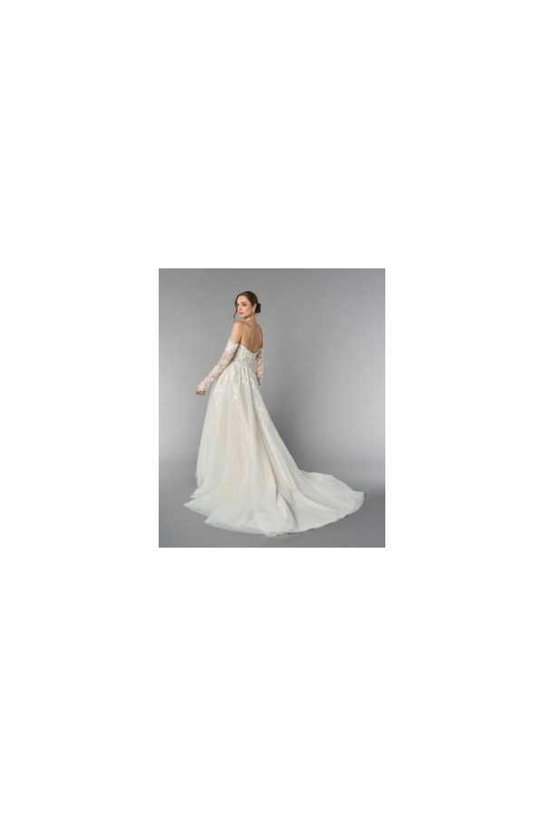 abito da sposa 55255, bianco, tulle, ampio, Ring