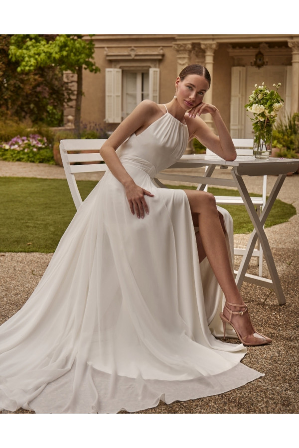 Susana abito da sposa avorio in satin morbido di Novia D'art