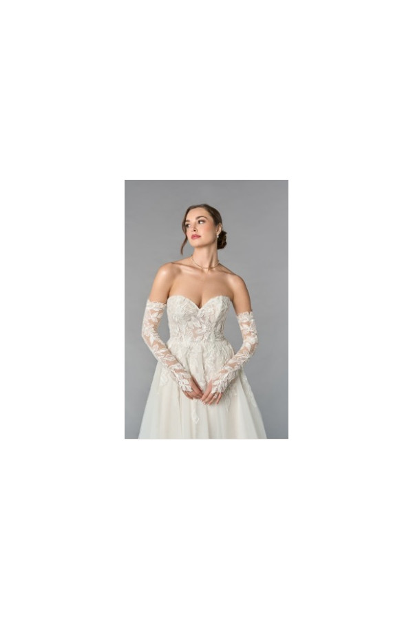 abito da sposa 55255, bianco, tulle, ampio, Ring