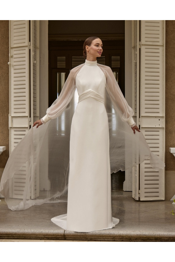 Sofia abito da sposa avorio in satin a sirena di Novia D'art