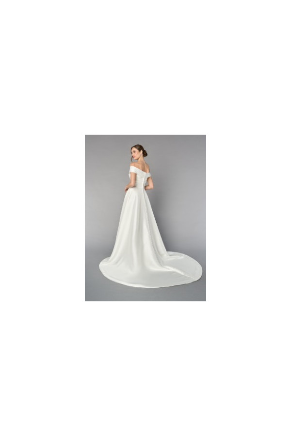 Abito da sposa 55252-ja-26, ampio, bianco, mikado, Ring