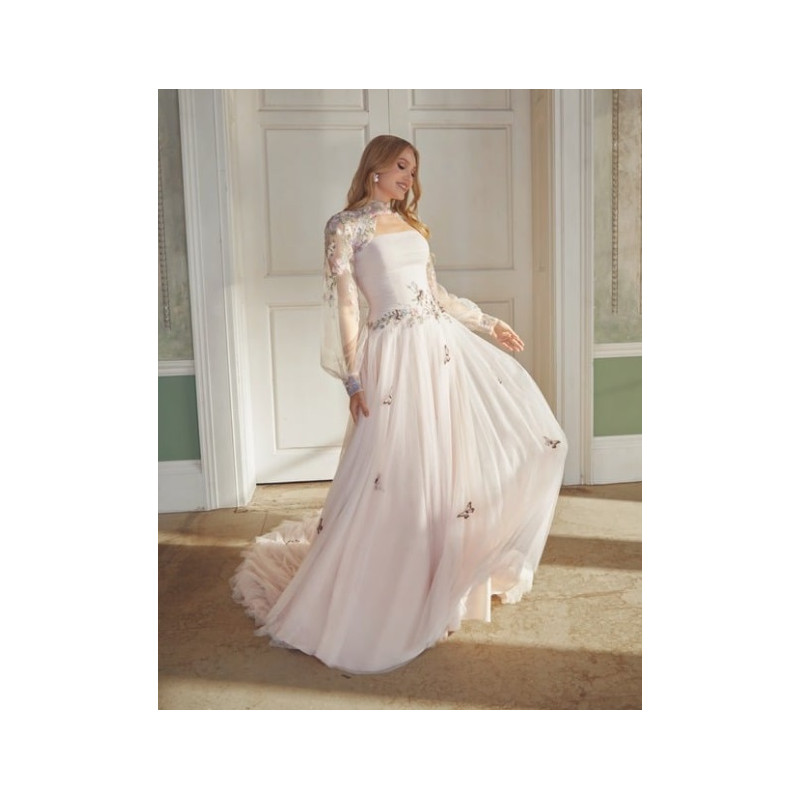 abito da sposa 44565-ja-26, cipria, tulle ricamato, Sincerity