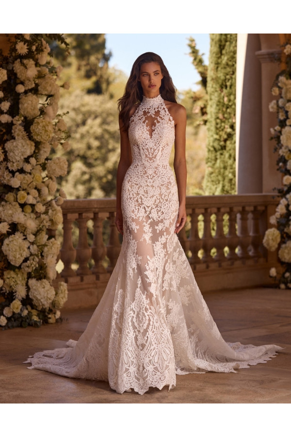 amatea abito da sposa vaporoso avorio in mikado alberto palatchi