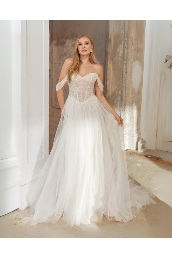Abito da sposa 44564-ja-26, avorio, scivolato, tulle Sincerity