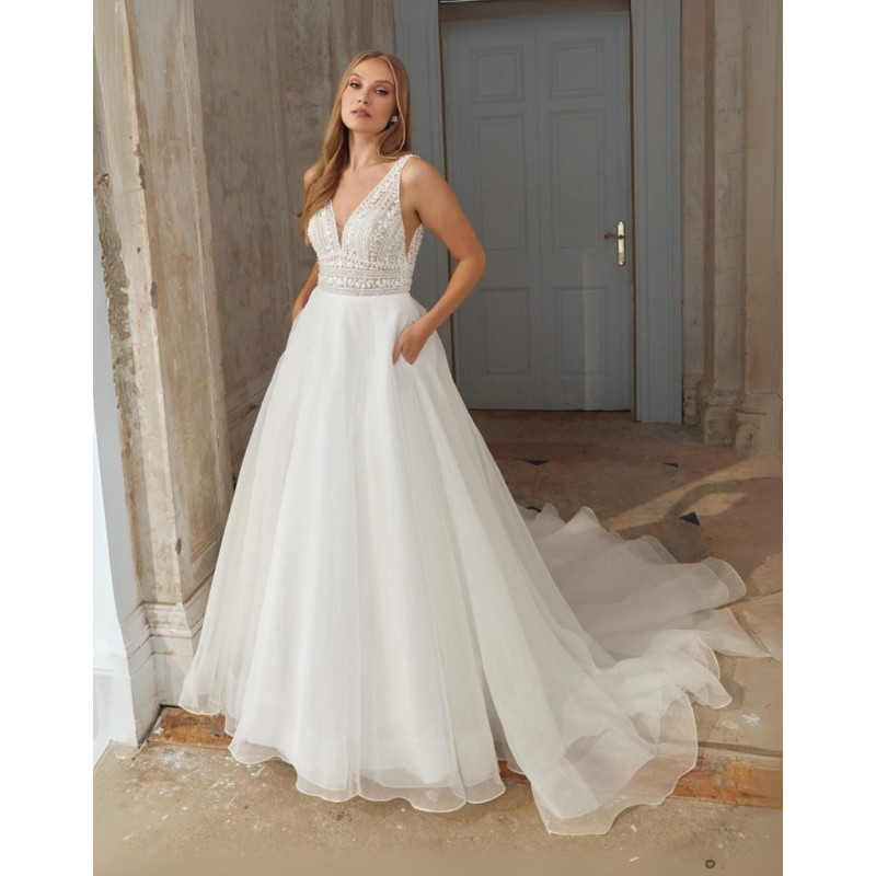 Abito da sposa 44559-JA-26 avorio, ampio, organza Sincerity