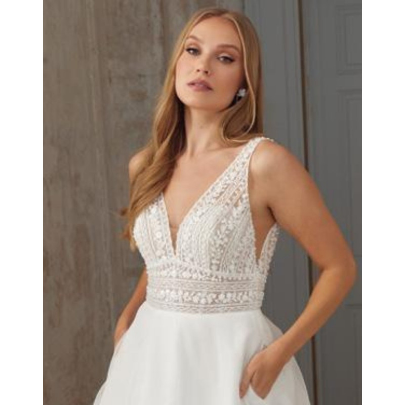 Abito da sposa 44559-JA-26 avorio, ampio, organza Sincerity
