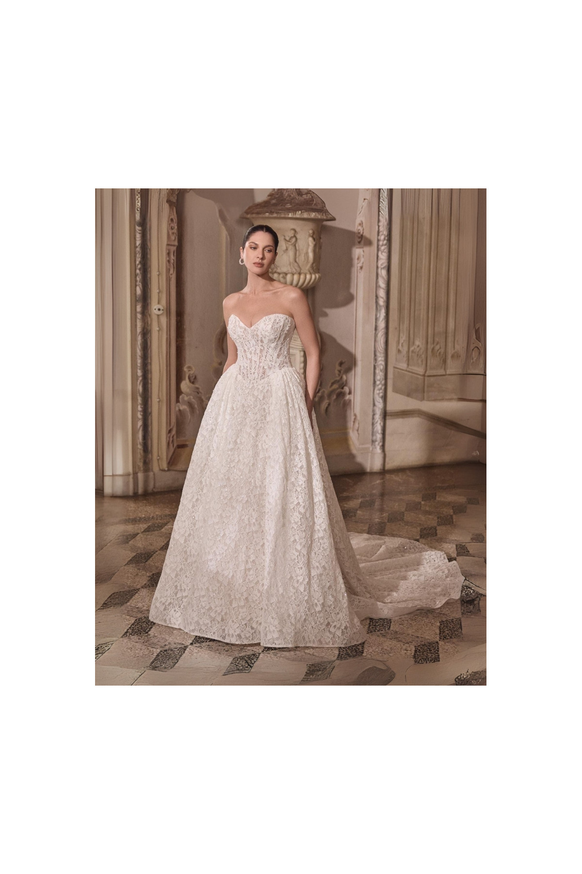 Love abito da sposa in pizzo romantico avorio di Justin Alexander