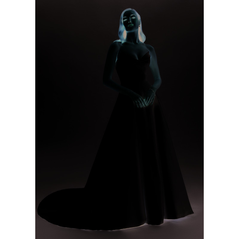 Abito da sposa 55223-ja-26, bianco, ampio, mikado, ring