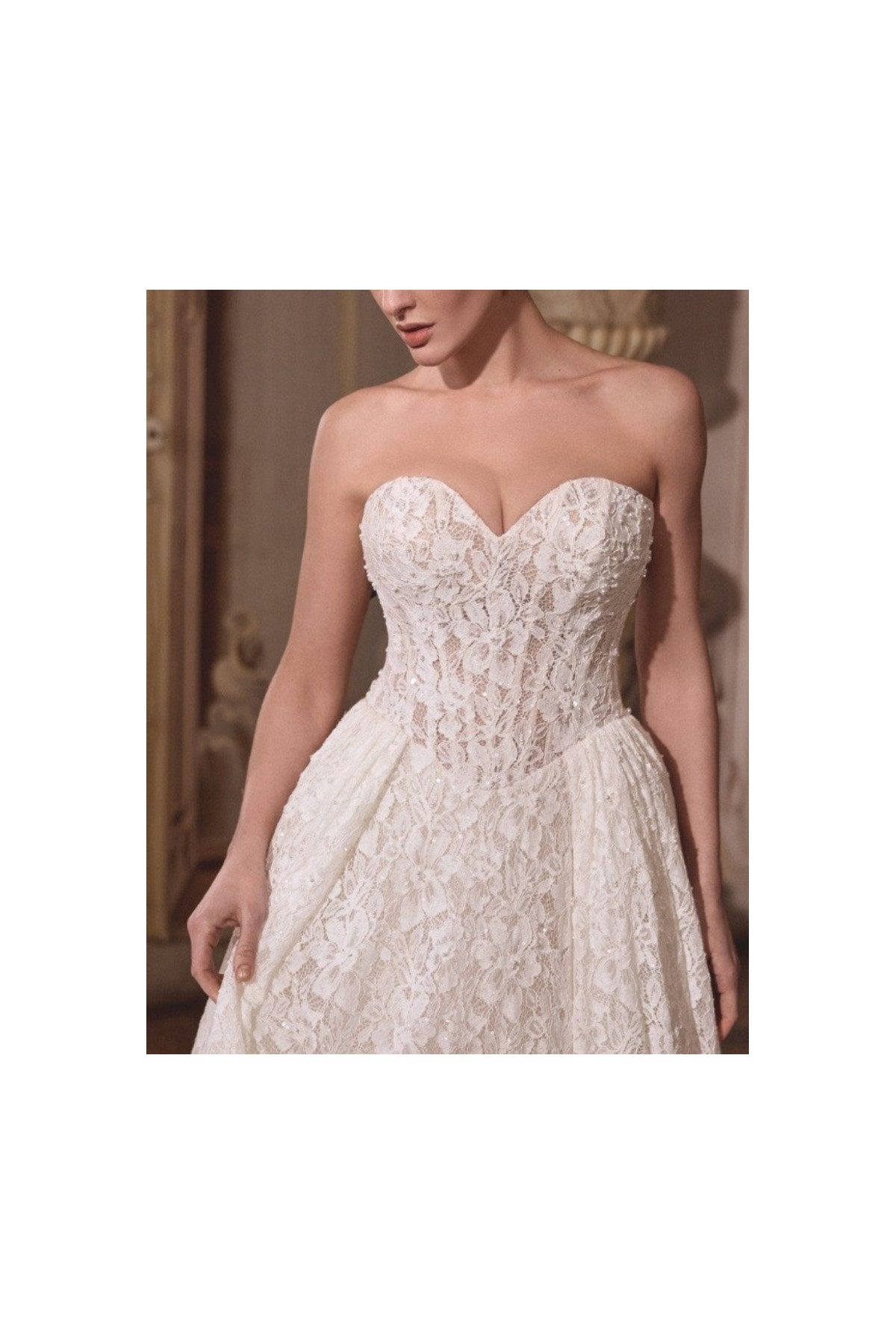 Love abito da sposa in pizzo romantico avorio di Justin Alexander