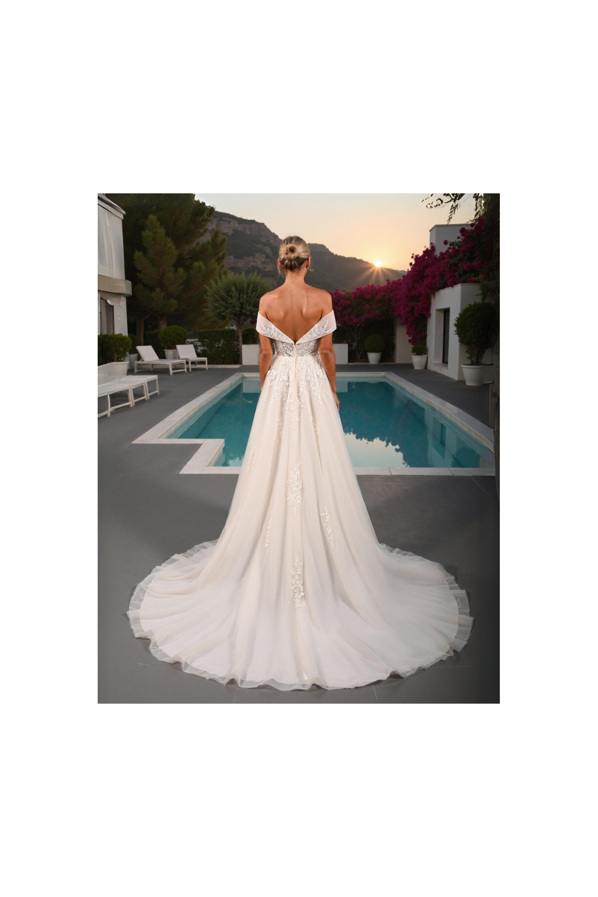 Abito da sposa 26LV-28-MK-26, avorio, tulle, ampio, Lovely