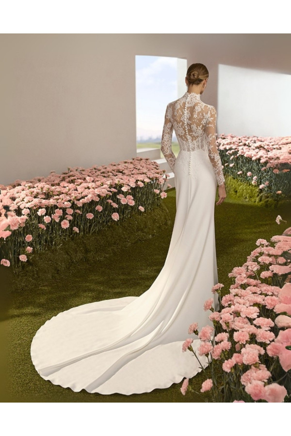 Abito da sposa avorio a sirena in pizzo di Rosa Clara