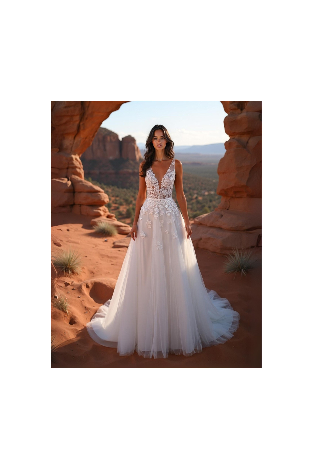 Abito da sposa 26JFY-43-MK-26, bianco, tulle, ampio, Just For You