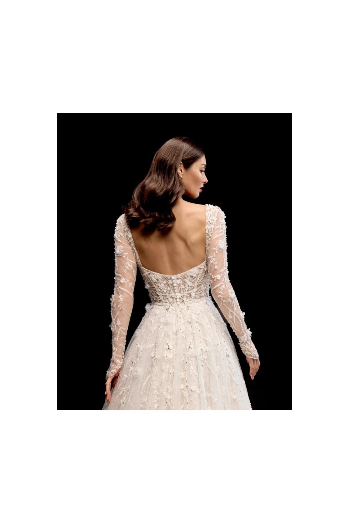 Abito da sposa avorio in pizzo ampio con spacco di Justin Alexander