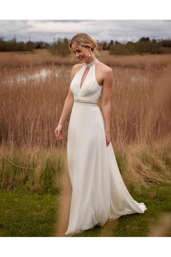 Neuss abito da sposa avorio in tulle scivolato di Fara Sposa