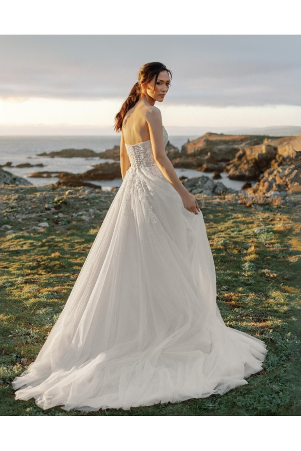 abito da sposa Kendall, avorio, a sirena, di Justin Alexander