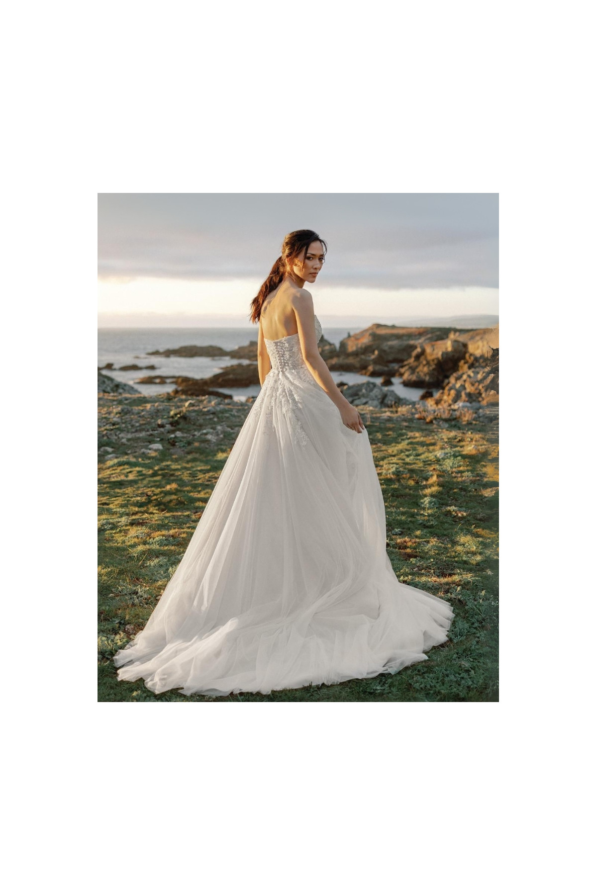 abito da sposa Kendall, avorio, a sirena, di Justin Alexander