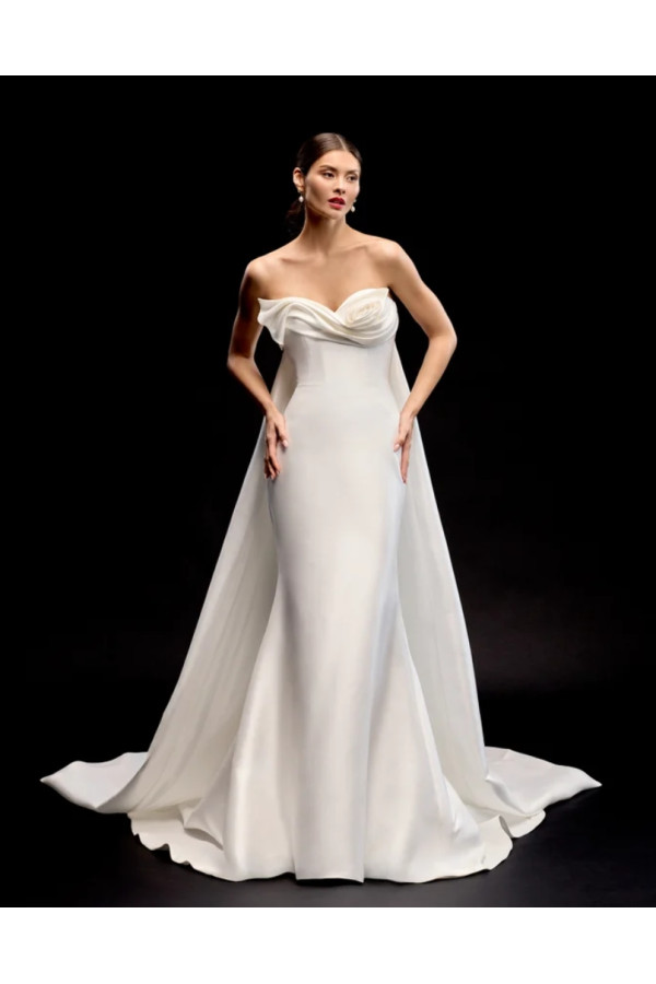abito da sposa Kendall, avorio, a sirena, di Justin Alexander