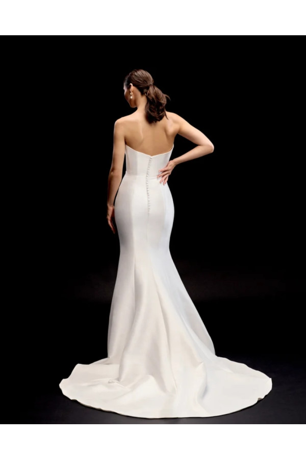 Knox Abito da sposa avorio in satin di setaa sirena di Justin alexand