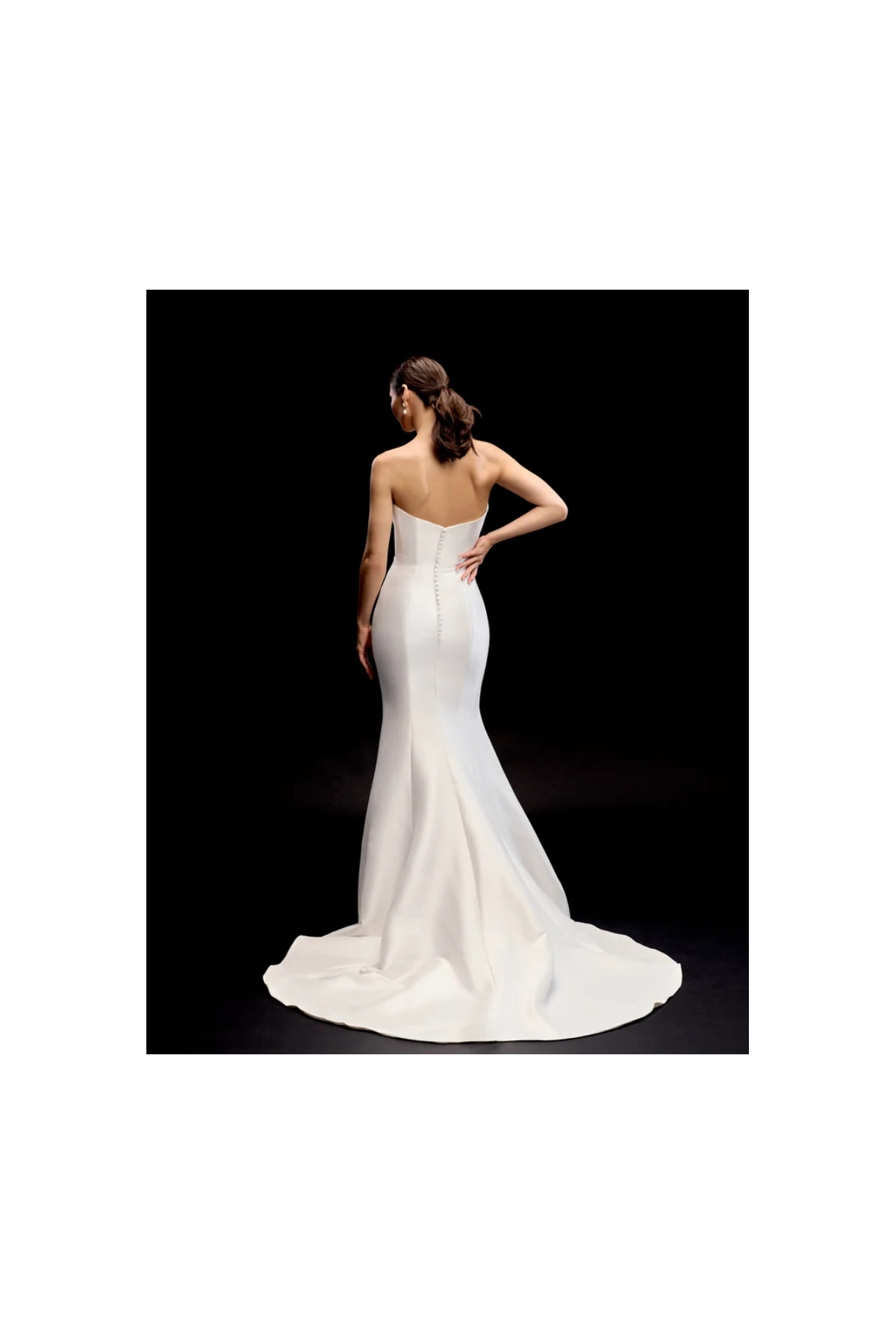 Knox Abito da sposa avorio in satin di setaa sirena di Justin alexand