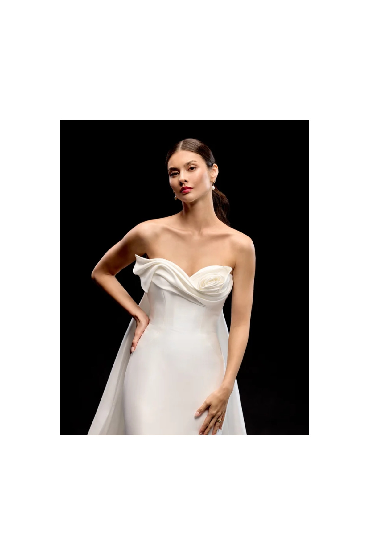 Knox Abito da sposa avorio in satin di setaa sirena di Justin alexand