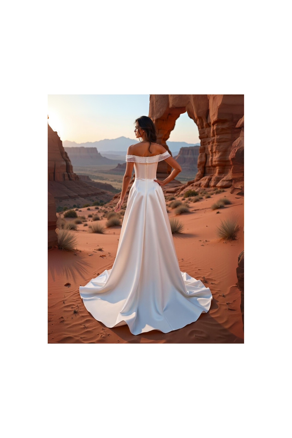 Abito da sposa 26JFY-29-MK-26, avorio, mikado, ampio, Just For You