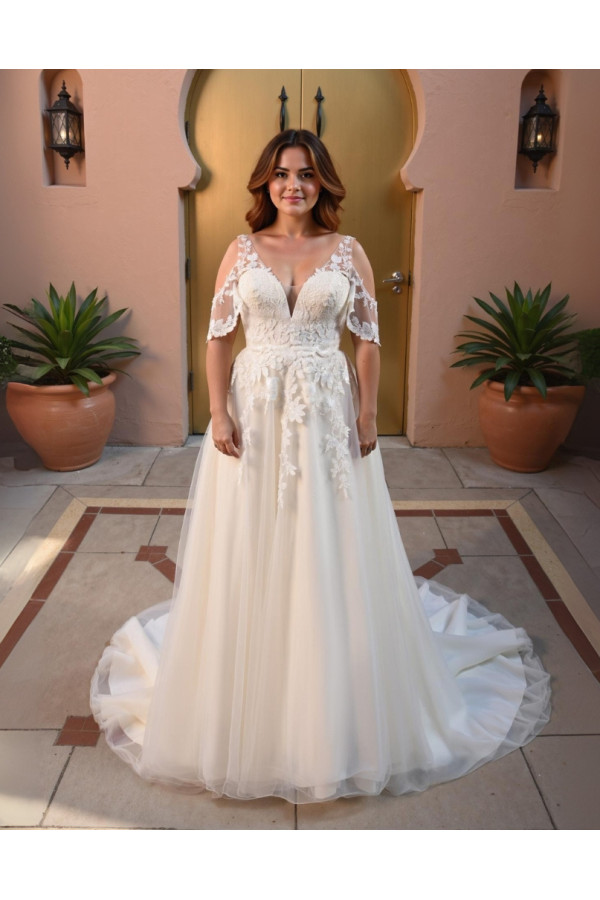 abito da sposa 26CUR-14-MK-26, avorio, pizzo, Miss Kelly