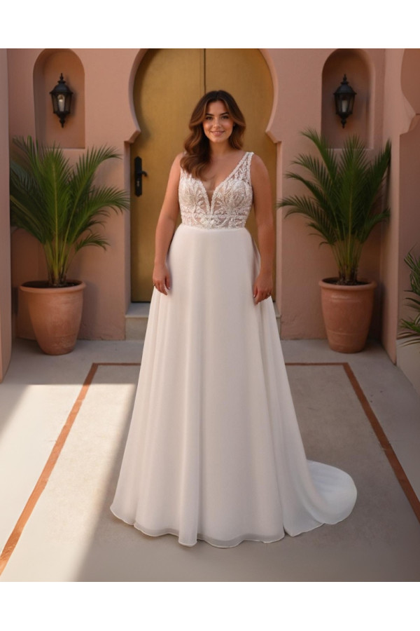 Abito da sposa 26CUR-01-MK-26, avorio, di tulle, Miss Kelly