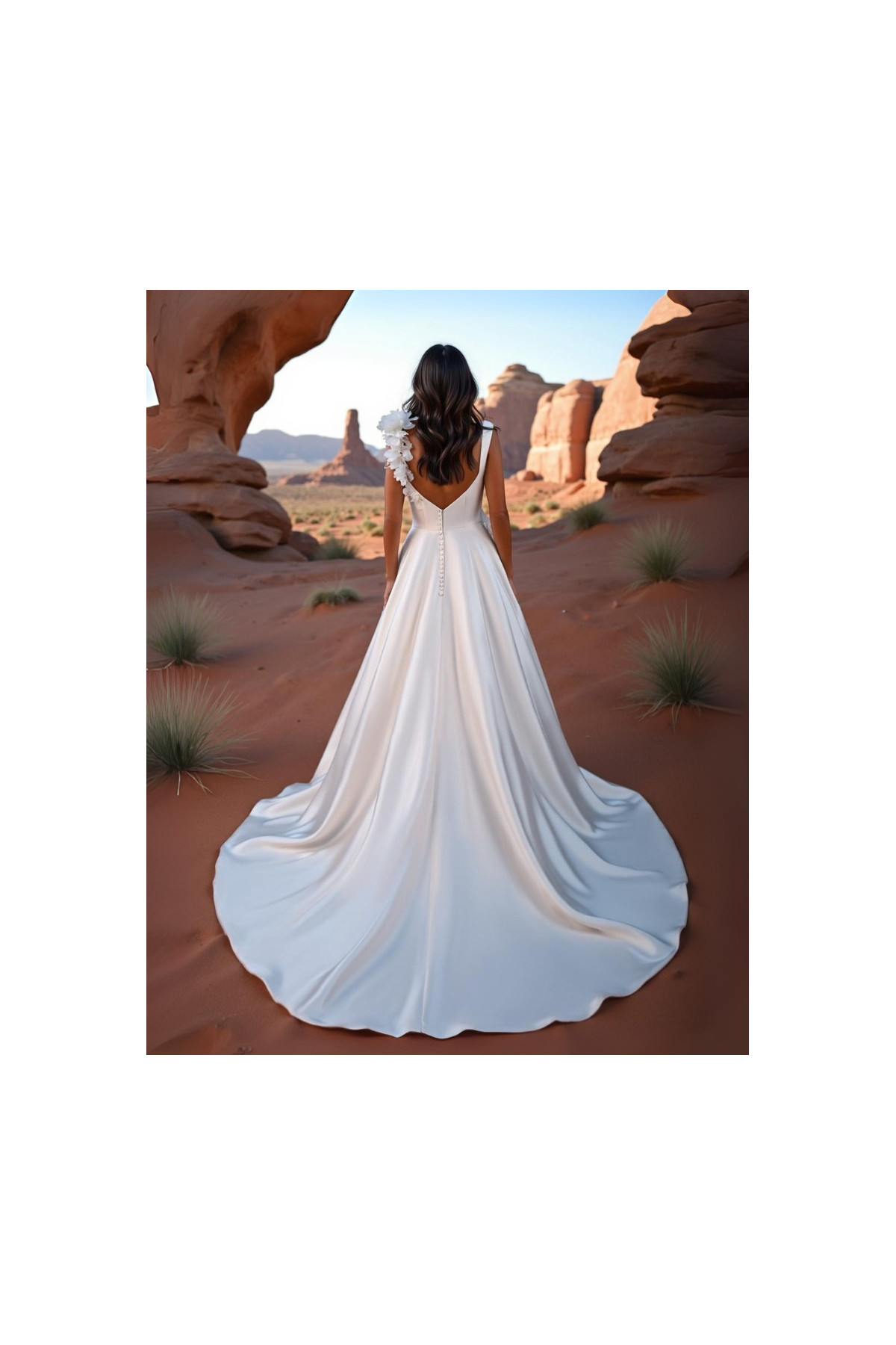 Abito da sposa, 26JFY-16-MK-26, bianco, liscio, mikado, Just for You