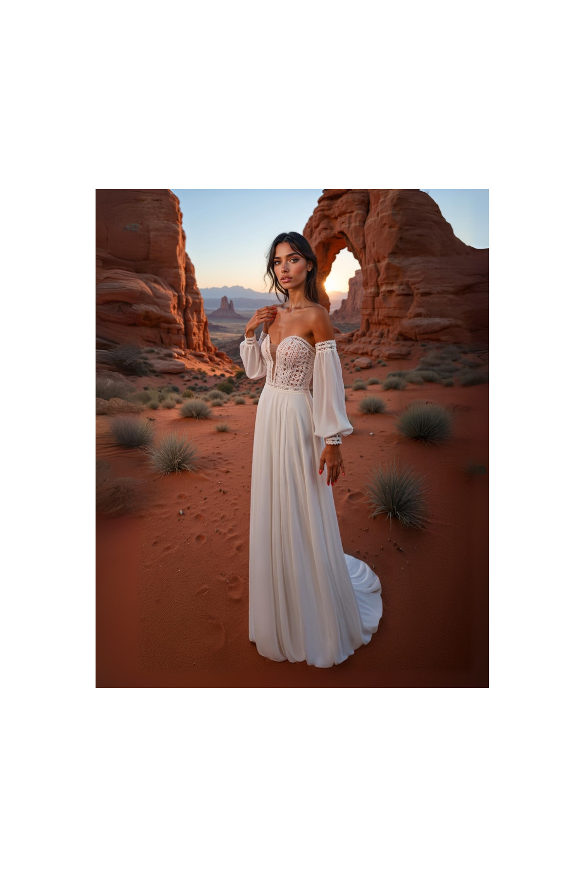 Abito da sposa 26JFY-13-MK-26, bianco, chiffon, scivolato,Just for you