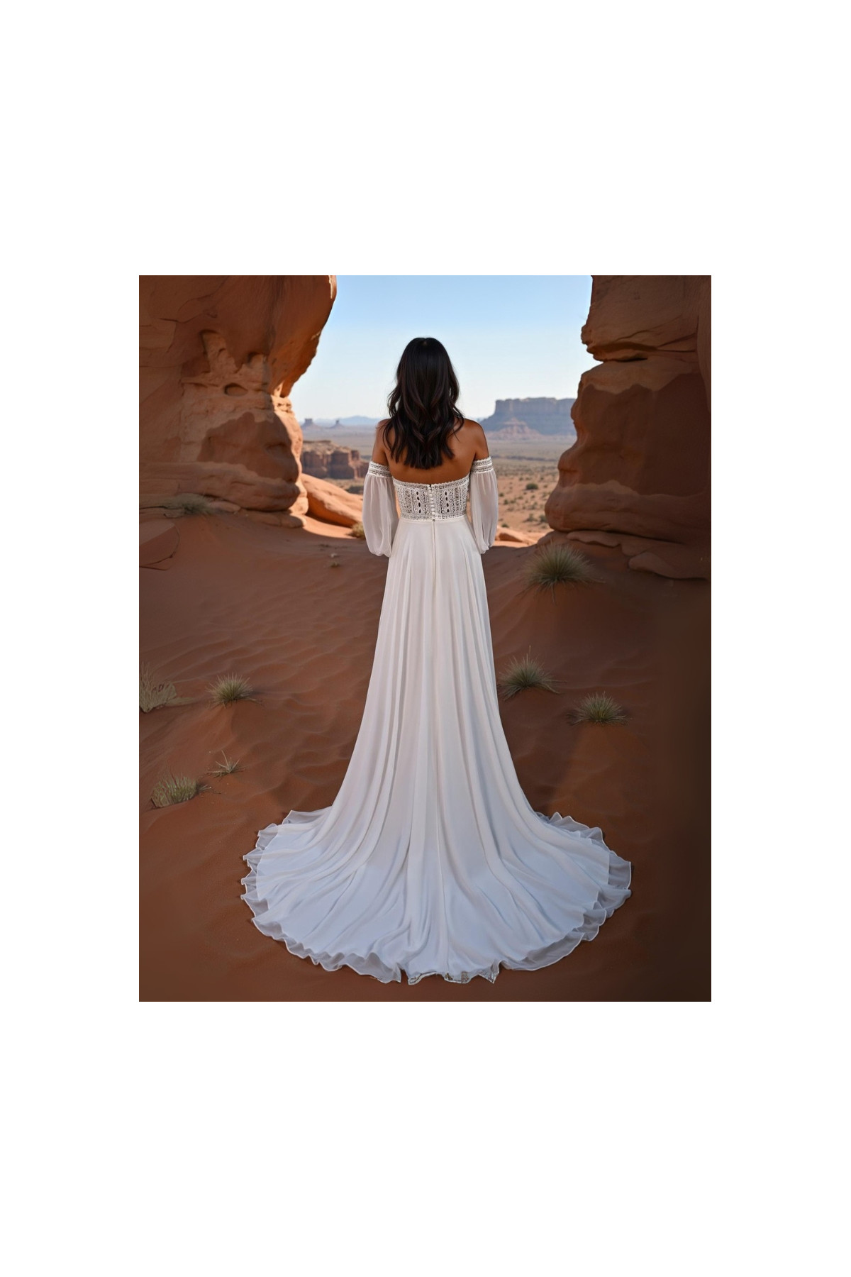 Abito da sposa 26JFY-13-MK-26, bianco, chiffon, scivolato,Just for you