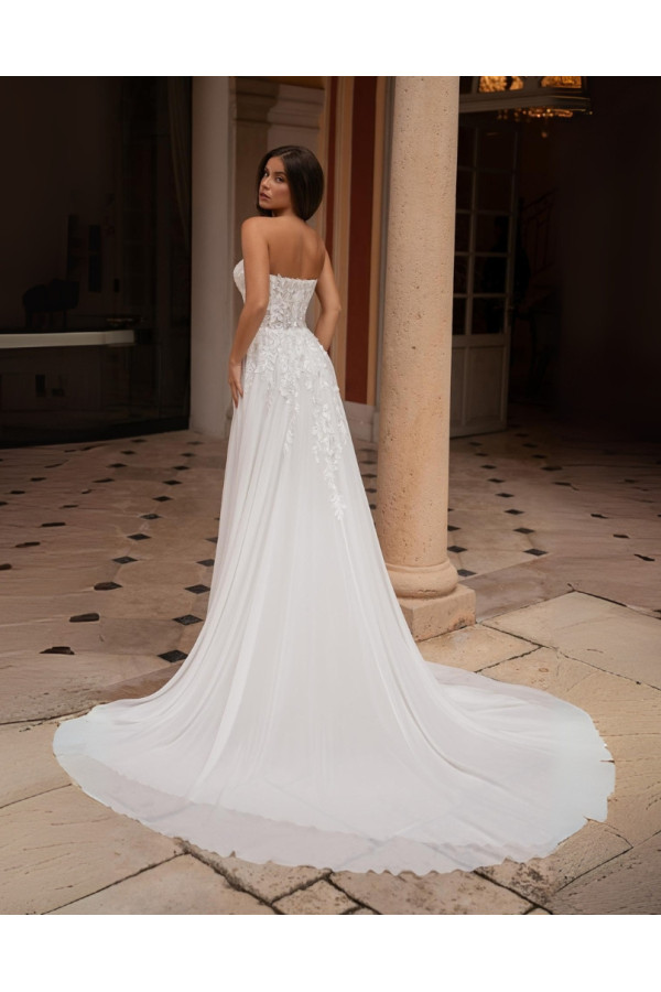 Abito da sposa 26DS-17D-MK-26, avorio, chiffon, Divina Sposa