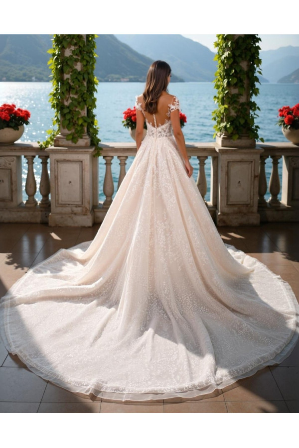 Abito da sposa 26KS-02-MK-26, avorio, ampio, tulle Kelly Star