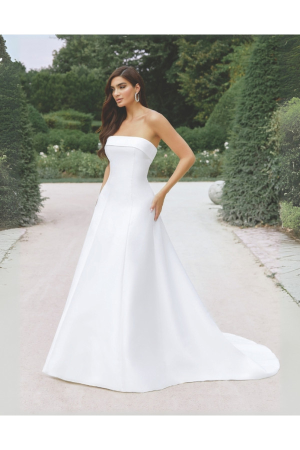 abito da sposa avorio a sirena in pizzo e organza di alberto palatchi