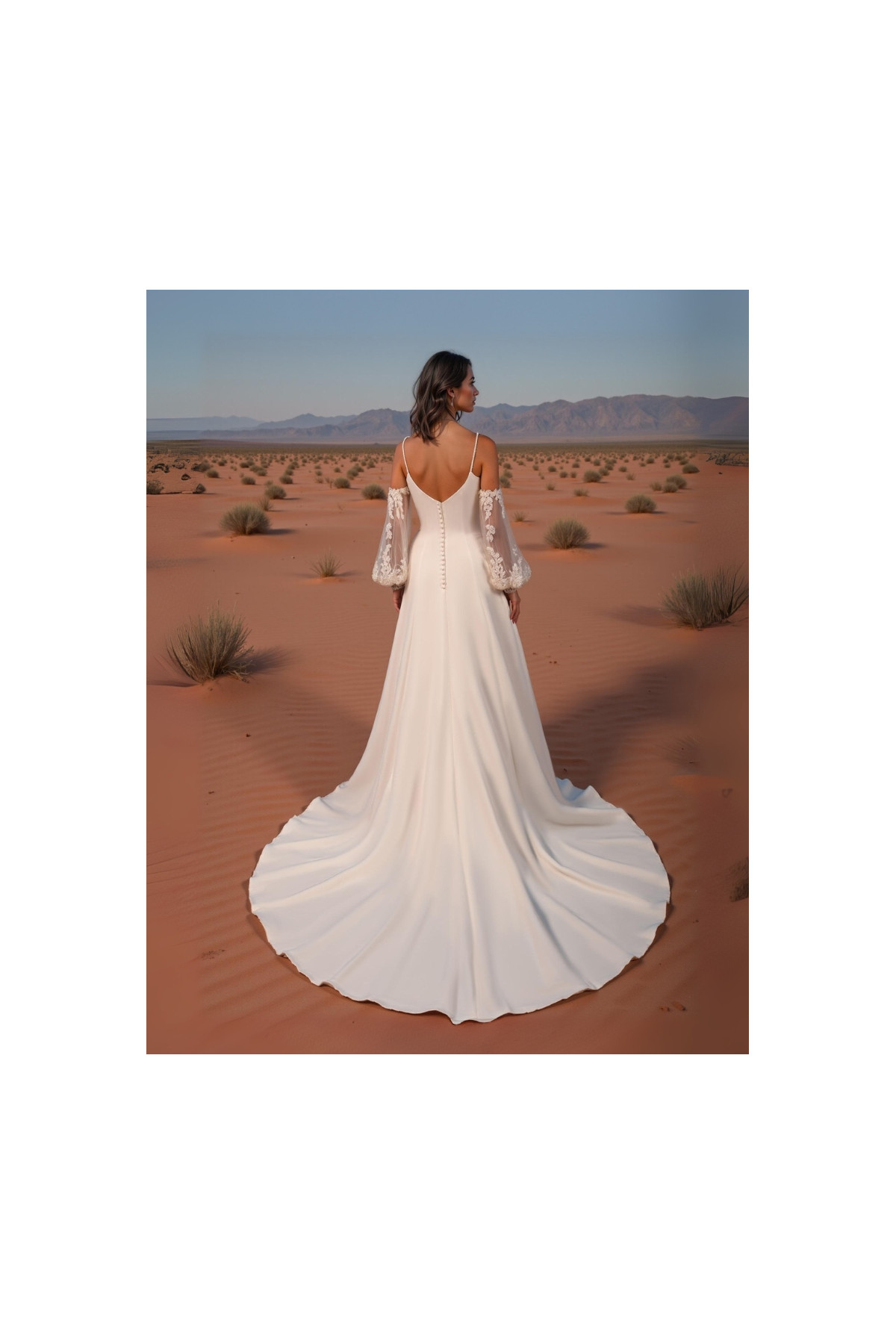 Abito da sposa 26JFY-07-MK-26, avorio, seta, scivolato, Just For You