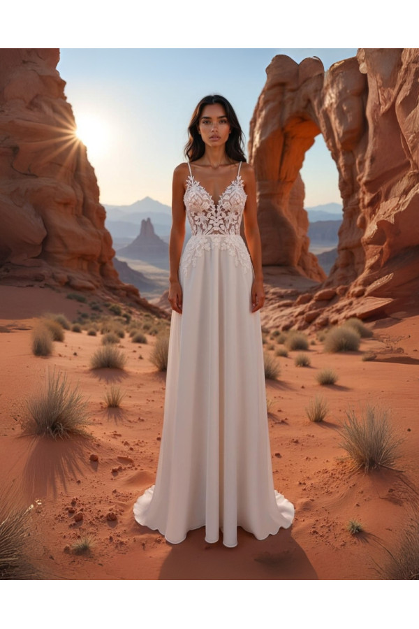 Gia Abito da sposa avorio ampio in douchesse di Alberto Palatchi
