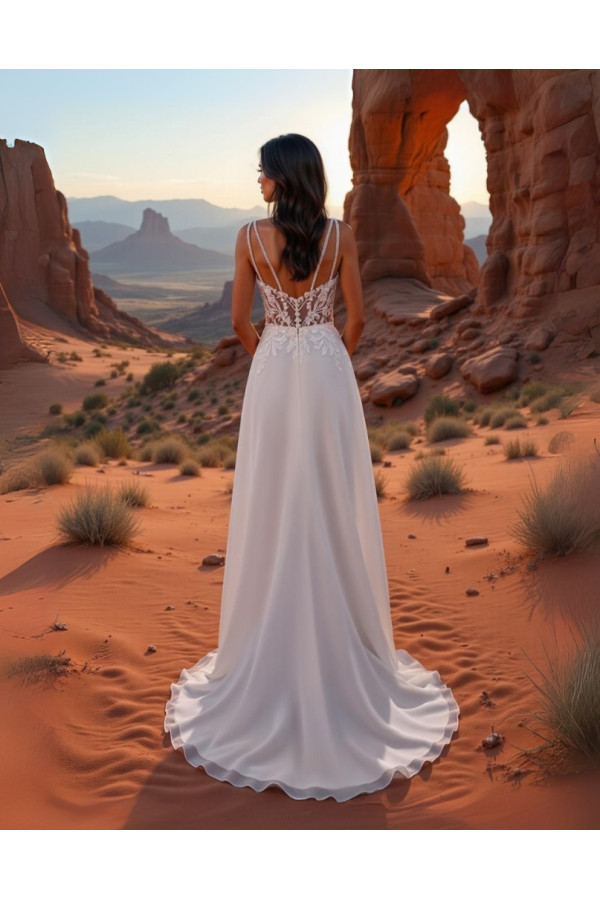 Gia Abito da sposa avorio ampio in douchesse di Alberto Palatchi