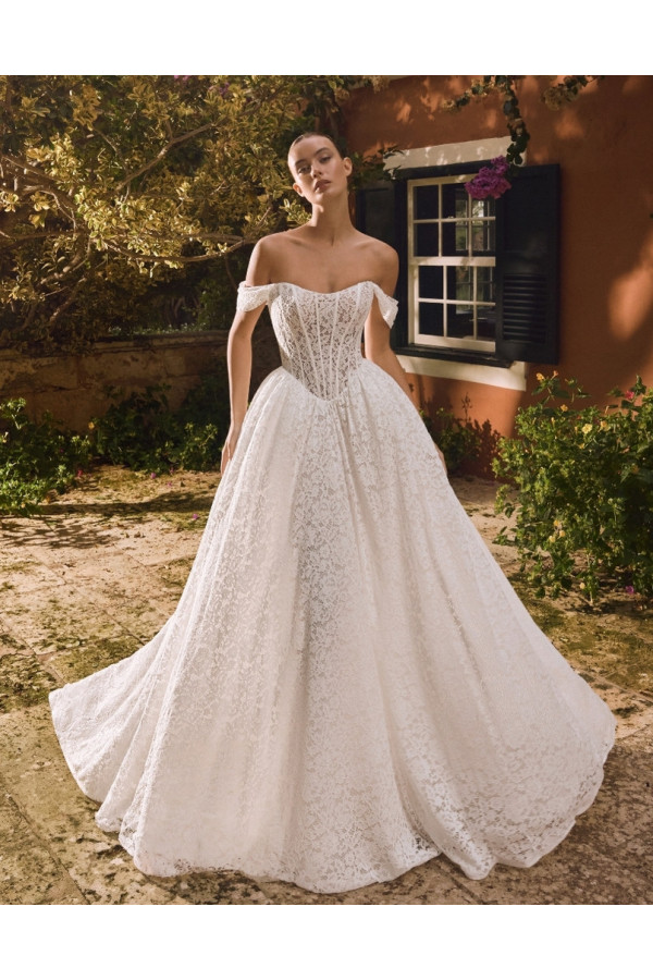 capucine abito da sposa avorio chiffone scivolato alberto palatchi
