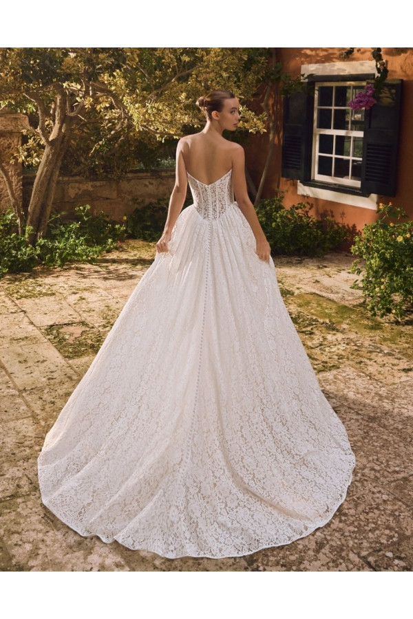 capucine abito da sposa avorio chiffone scivolato alberto palatchi
