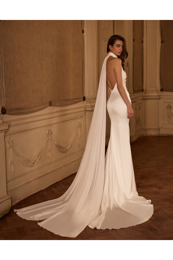 Abito da sposa Tami, off white, sirena, cady di Alberto Palatachi