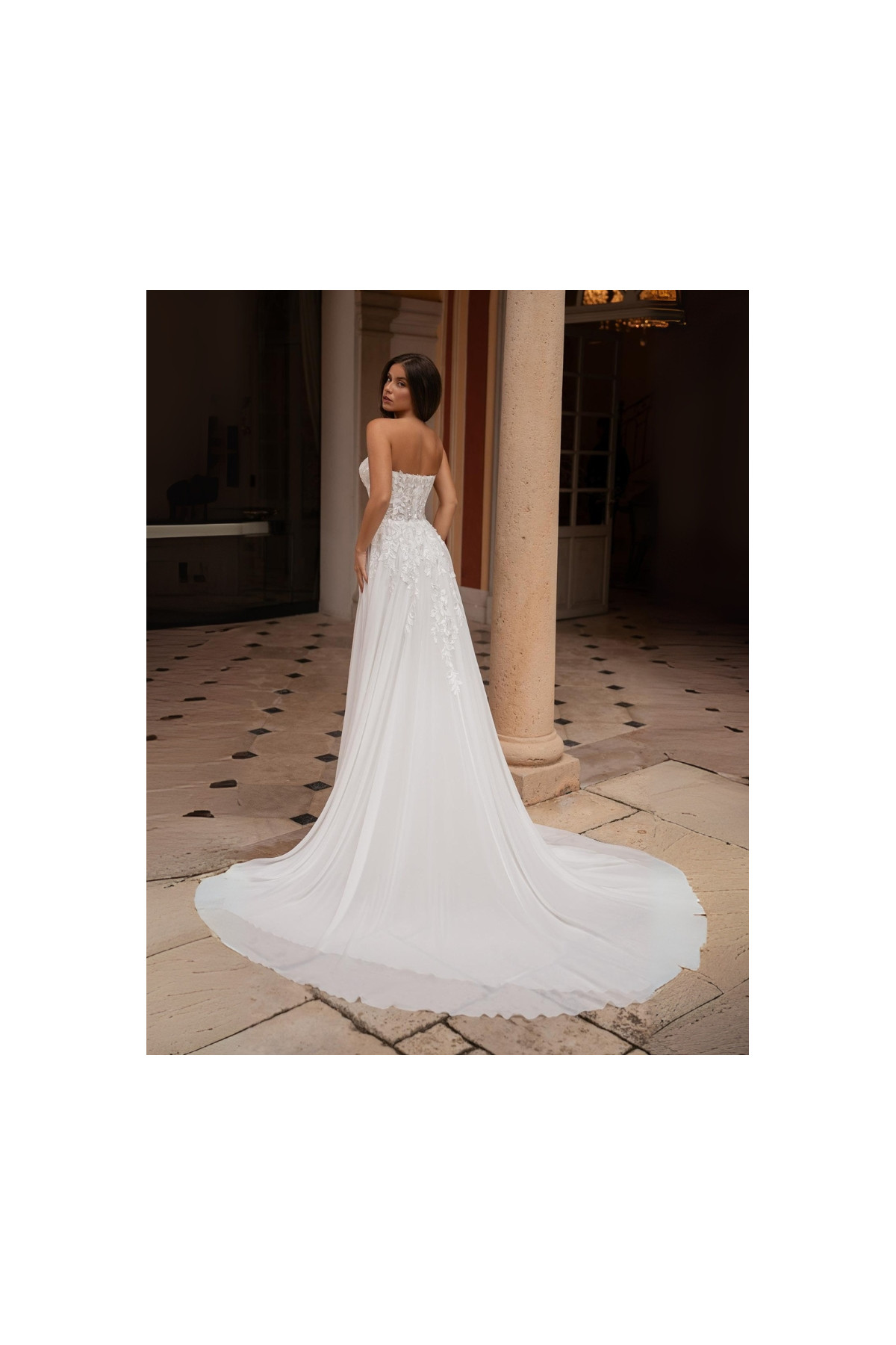 Abito da sposa 26DS-17D-MK-26, avorio, chiffon, Divina Sposa