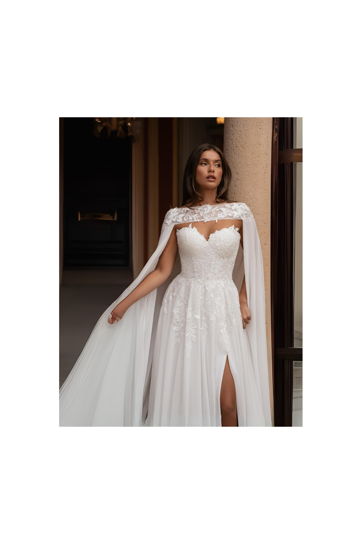 Abito da sposa Yera, avorio, a sirena, in pizzo di Alberto Palatachi