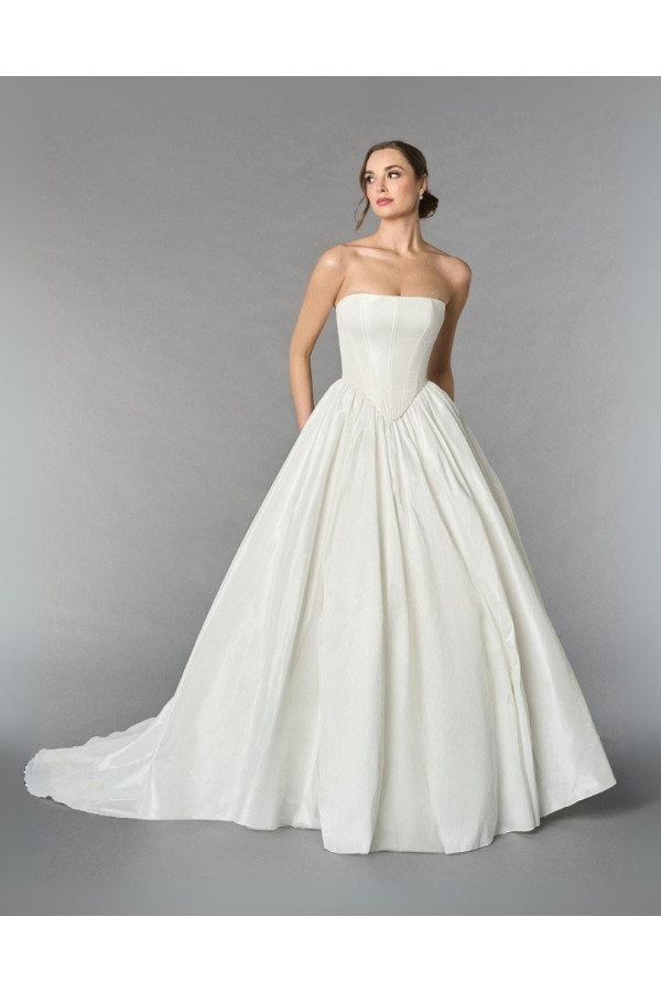 abito da sposa 55266-ja-26, bianco, ampio, mikado, ring