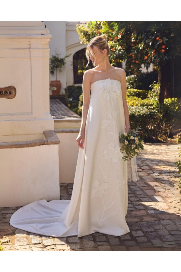 Abito da sposa avorio in mikado impero 66410 di Lillian West