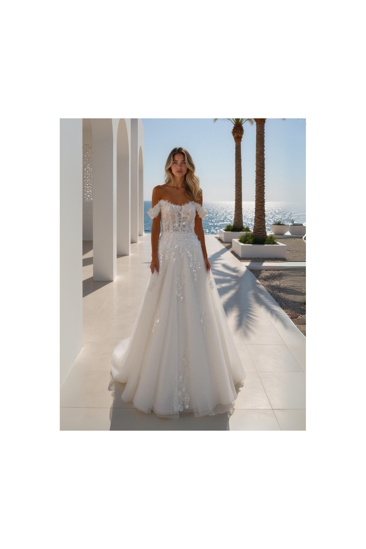 Abito da sposa 26MK-30-MK-26, avorio, tulle, ampio, Miss Kelly