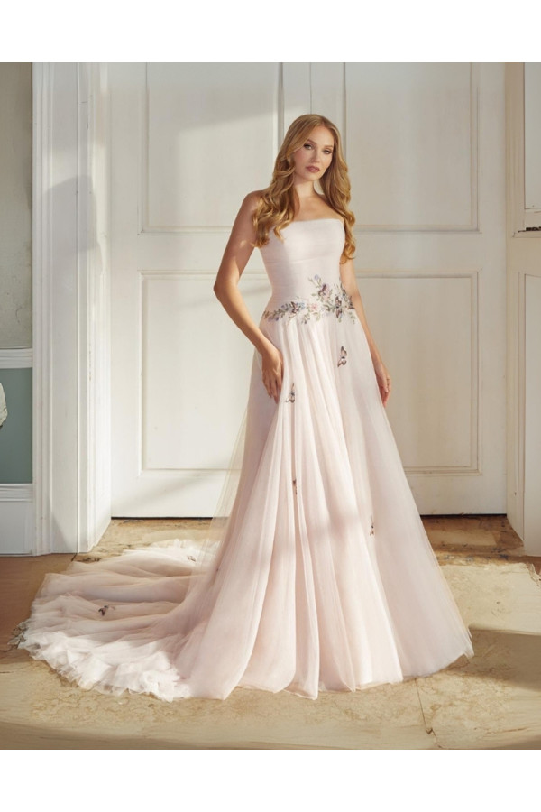 abito da sposa 44565-ja-26, cipria, tulle ricamato, Sincerity