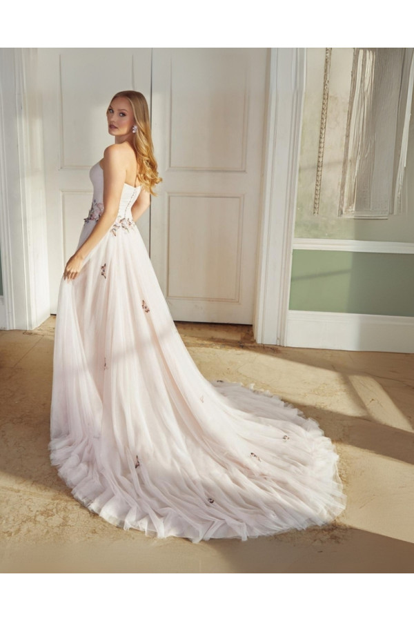 abito da sposa 44565-ja-26, cipria, tulle ricamato, Sincerity