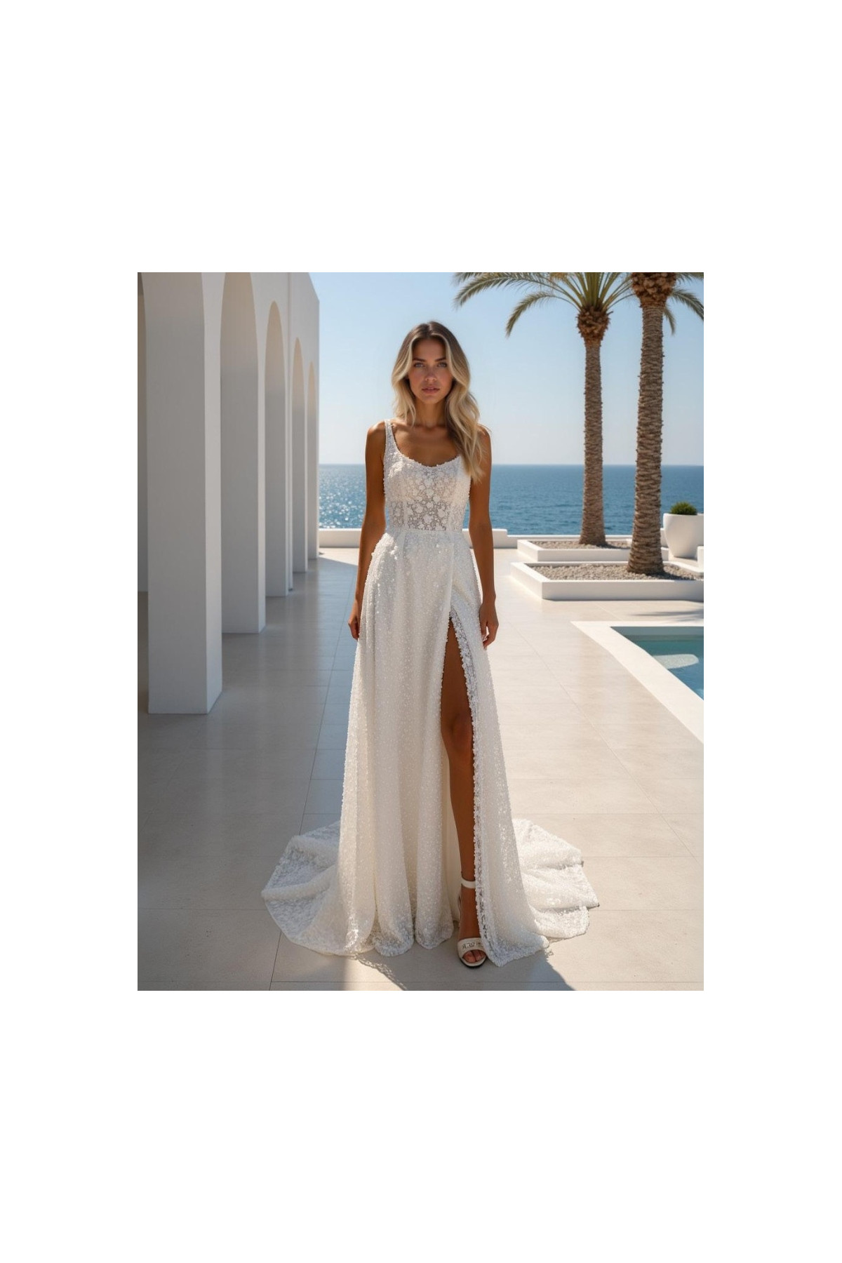 Abito da sposa 26MK-26-MK-26 , avorio, tulle, spacco, Miss Kelly