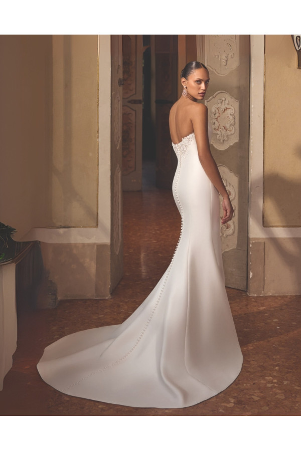 abito da sposa Kendall, avorio, a sirena, di Justin Alexander