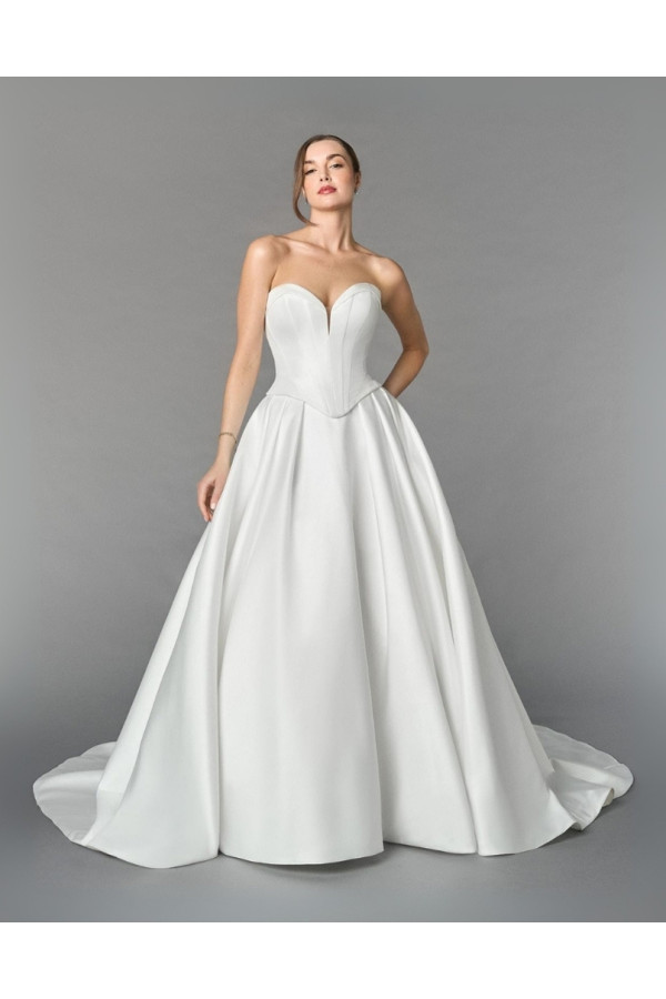 abito da sposa 55266-ja-26, bianco, ampio, mikado, ring